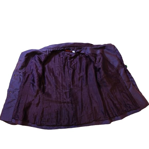 Bianco Levrin Blazer Women's Large Purple Iridescent Unique Witchy Goth Designer - Picture 8 of 15